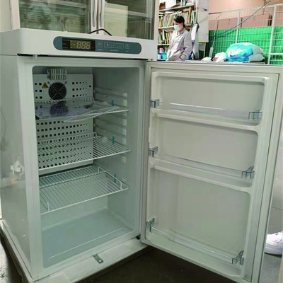 Mini Portable Tegak Vertikal Vaksin Kulkas Freezer 100L Untuk Farmasi Medis