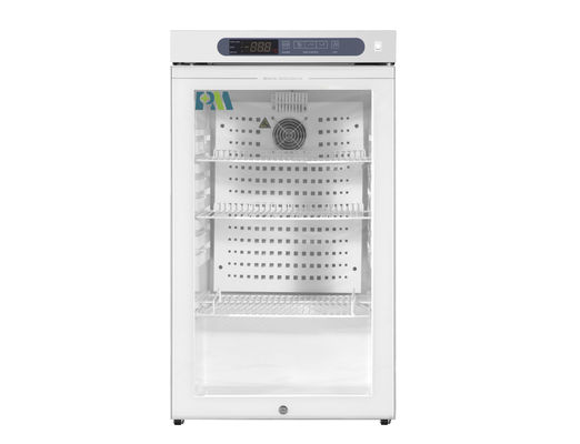 2-8 Derajat 100L Pharmaceutical Medical Freezer dengan Pintu Kaca Untuk Peralatan Rumah Sakit Laboratorium