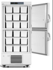 Kapasitas 528L Laboratorium Dua Kamar Kulkas Freezer Tegak -25 Derajat Dengan Dua Pintu Padat