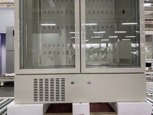 2-8 Derajat Dua Pintu Kaca Kulkas Farmasi Biomedis dengan Lampu Interior LED