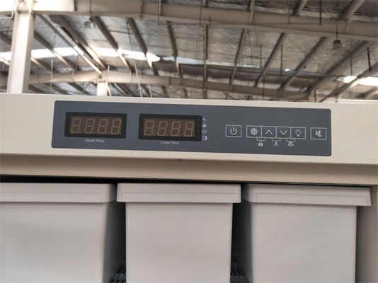 Kapasitas 528 Liter Kabinet Kulkas Freezer Vaksin Biomedis Berdiri Tegak dengan Ruang Independen Ganda