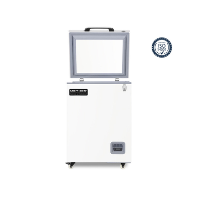 100L Portable Ultra Low Temperature Chest Freezer Untuk Obat Rumah Sakit Ramah Lingkungan