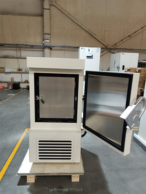 Freezer dengan suhu rendah dengan alarm kerusakan dan fitur pintu terbuka
