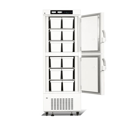 358L 12 Laci Kamar Ganda Tegak Biomedis Kulkas Freezer Suhu Rendah Untuk Kabinet Penyimpanan Vaksin